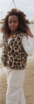 Gilet en laine à imprimé léopard Milo