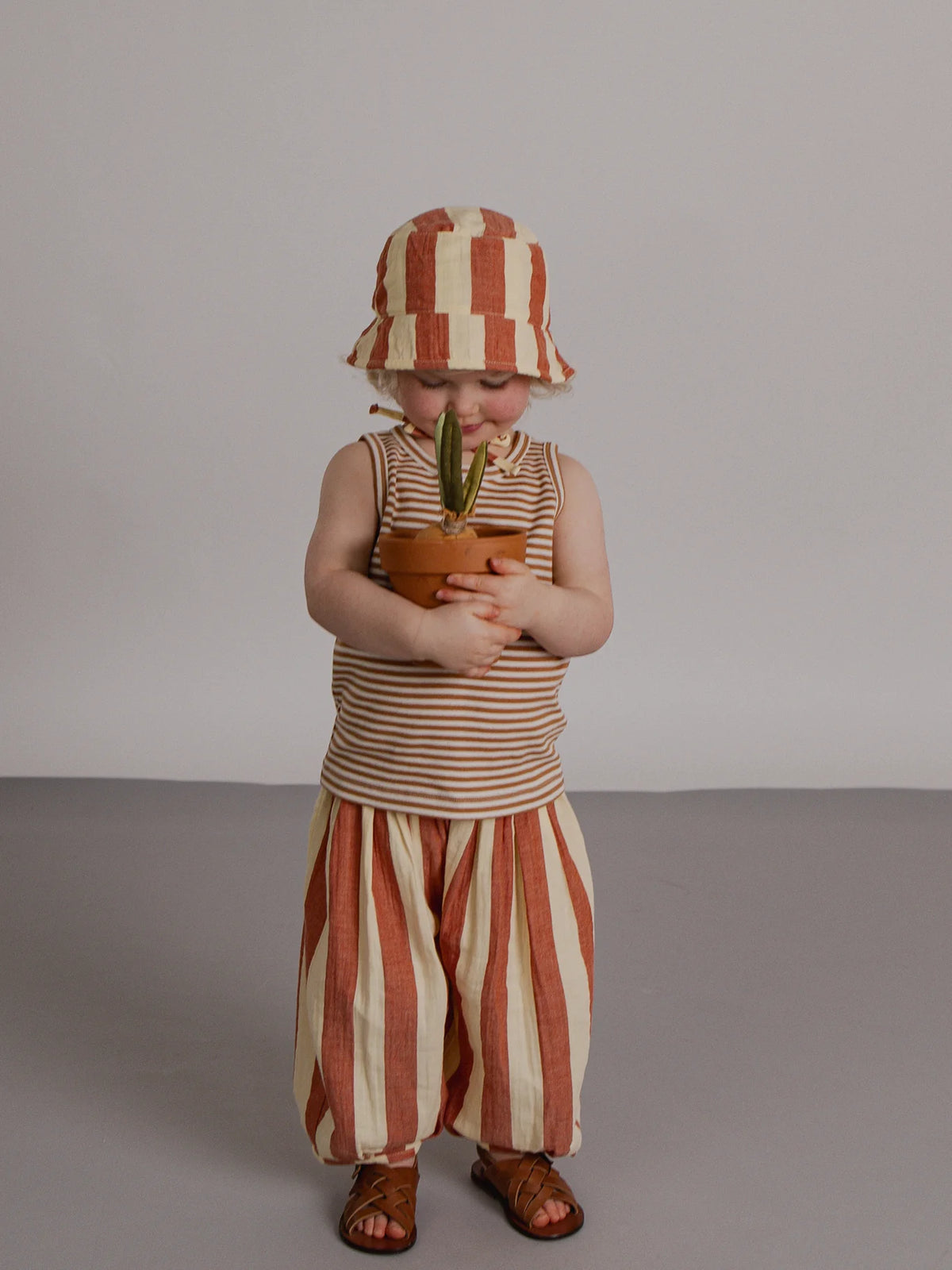 Tomato stripes bucket sun hat